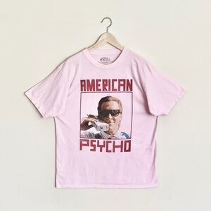 American Psycho Patrick Bateman Graphic Pink Movie T Shirt Adult size XL